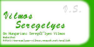 vilmos seregelyes business card